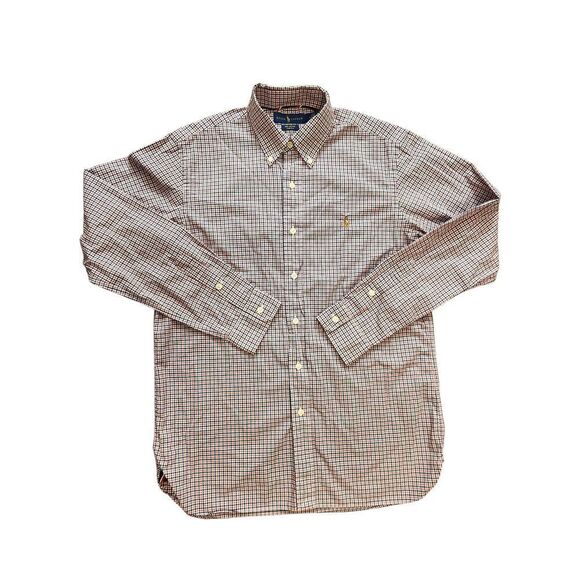 Ralph Lauren Polo Men’s 100% Cotton Stretch Medium plaid LS Full color pony logo - Picture 9 of 10